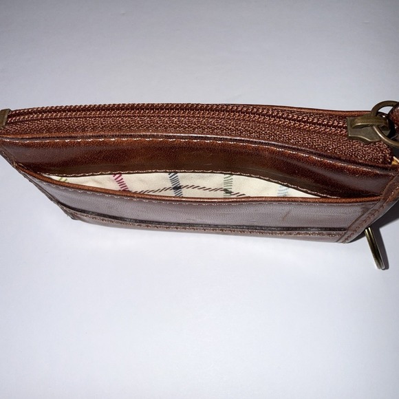 Coach Leatherware Est 1941 Brown Leather Coin Purse Keychain Wallet Zipper - Picture 5 of 5